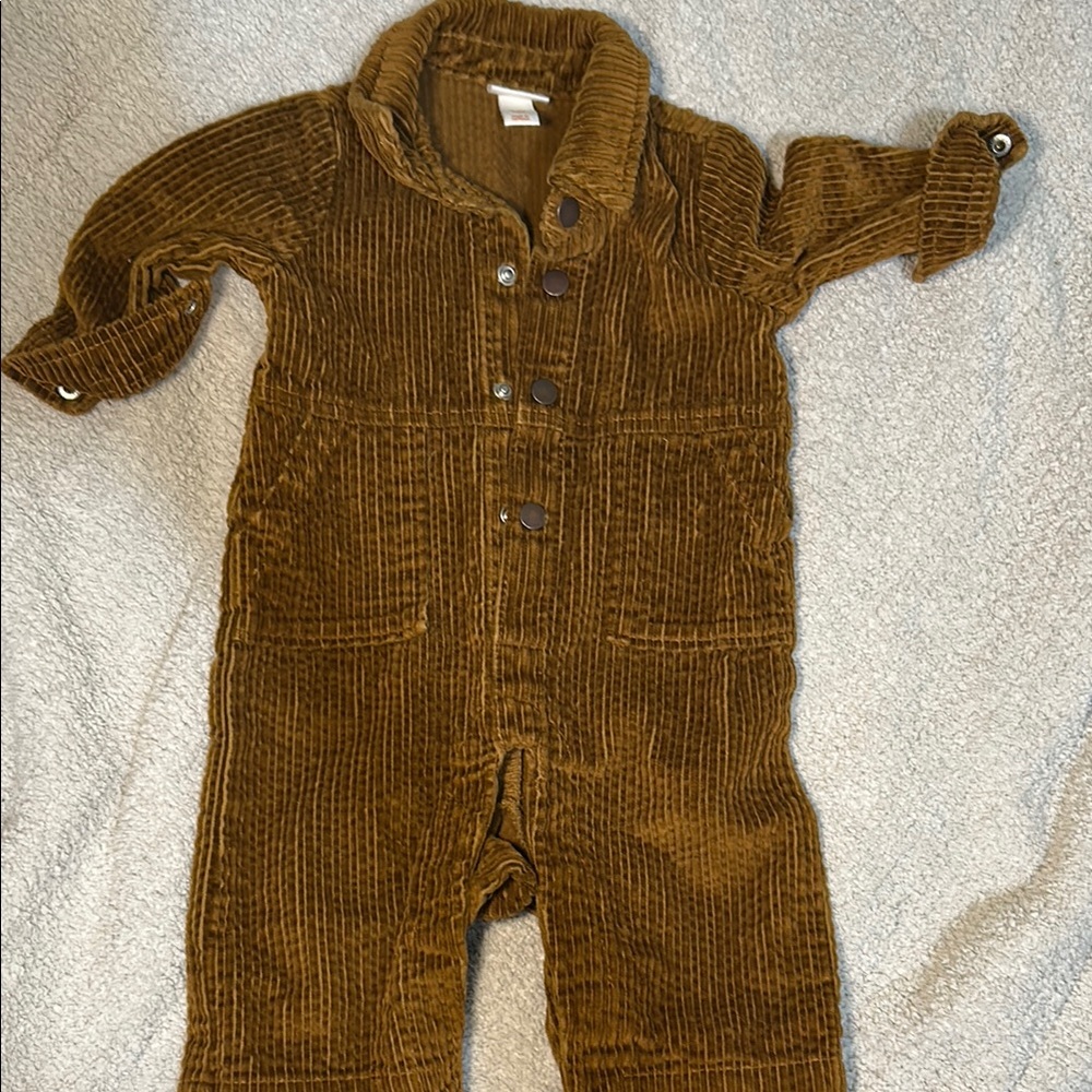 Brown Corduroy Baby Jumpsuit